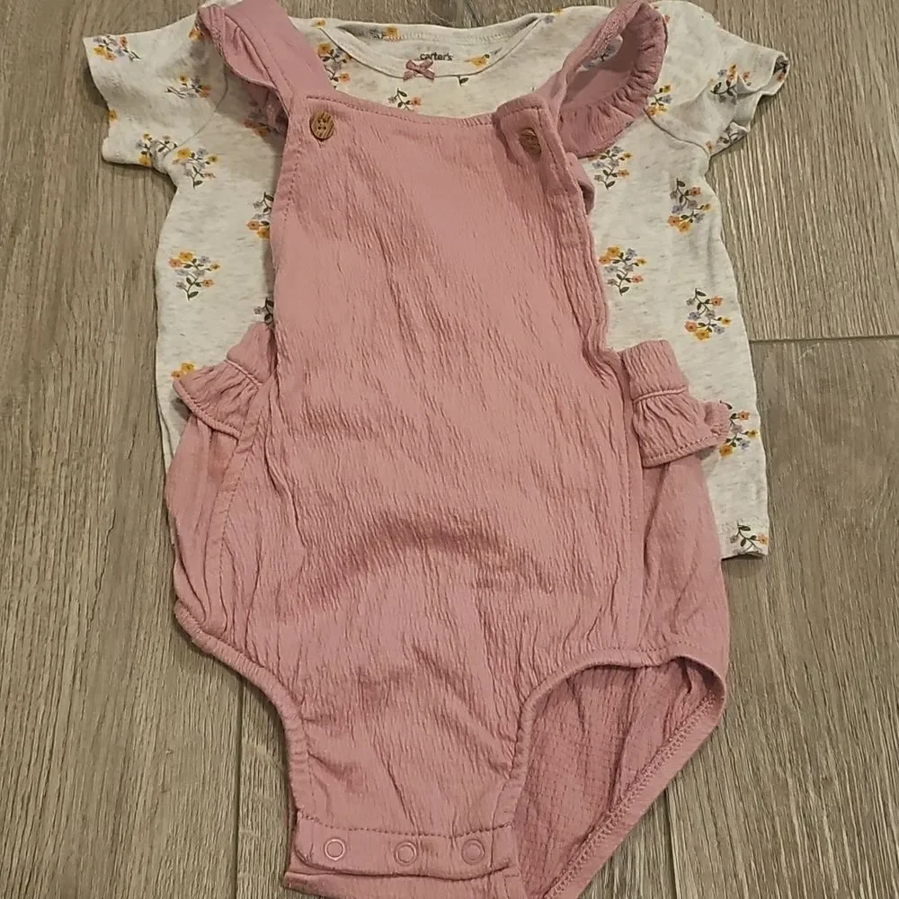 13 piece summer Baby Clothing Bundle - Floral, Denim, and Yellow